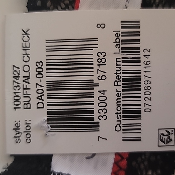 Jenni Intimates Lace Trim Panties Red and Black Buffalo Check Plaid Thong, XXL - Picture 4 of 10